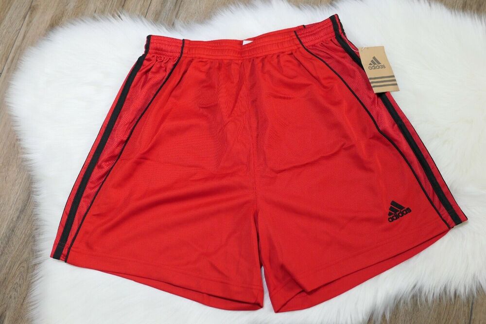 NWT -Vintage 90s ADIDAS Soccer LA PLATA Polyester Men's Red Shorts Size Large